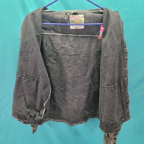 Vintage Presto Denim Jacket With Floral Quilt Patchwork Medium - Picture 4 of 9